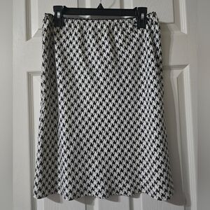Y2K Mix-It Silk Herringbone Print Pull-On Pencil Skirt, Fully Lined, EUC!
